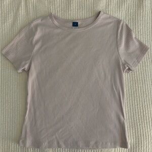 Old Navy Purple Fitted Ribbed Short Sleeve Tee